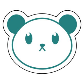 Cute Little Panda Sticker (Turquoise)